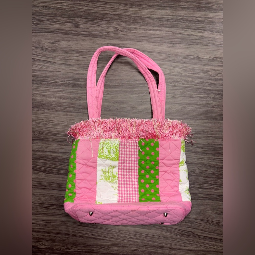 Vivary Fluffy Fun Pink and Green Handbag Y2K